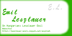 emil leszlauer business card